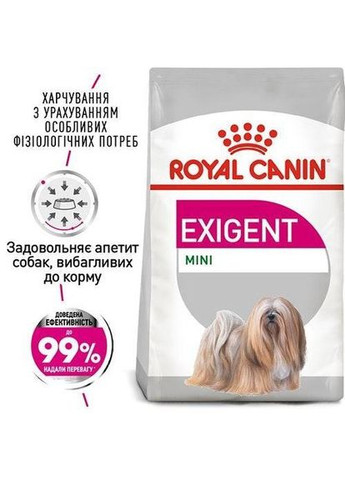 Сухой корм MINI EXIGENT для взрослых собак мелких пород требовательных к еде 3 кг Royal Canin (290186986)