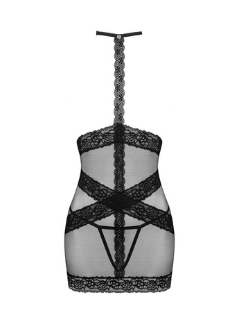 Полупрозрачная рубашка с открытой грудью Lacrisia chemise черная - CherryLove Obsessive (282958932)