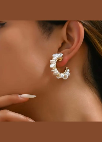 Сережки біжутерія кільця з намистинами No Brand (338217794)