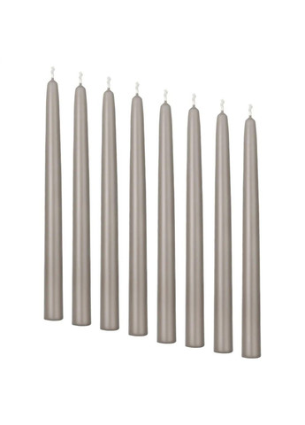 Свічка без запаху ІКЕА KLOKHET 25 см Темносіро-бежевий (50551607) IKEA (277157972)