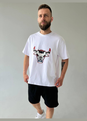 Белая футболка оверсайз (унисекс) легкая летняя с коротким рукавом Vakko