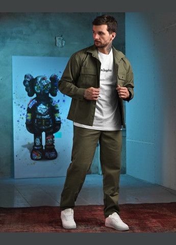 Мужской демисезонный костюм штаны и рубашка зеленый No Brand (340272868)