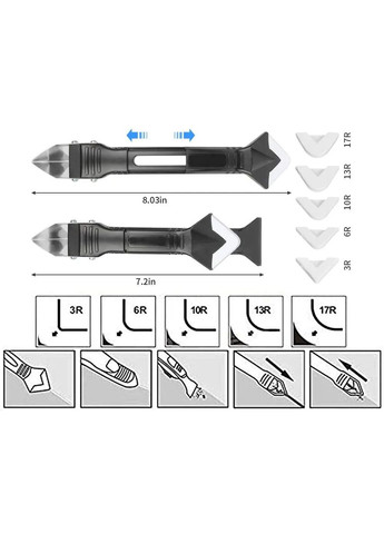 Шпатель для силикона 3 в 1 19 х 5 х 3 см для нанесения и удаления герметика (арт.3064) MAGtools (361437447)