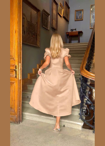 Бежева кежуал елегантна сукня довжини міді Adelante однотонна