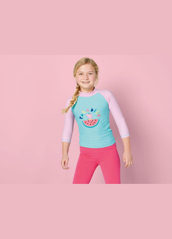 Бірюзовий футболка-лонгслів для купання із захистом upf 50 для дівчинки свинка пеппа 349001 бірюза Peppa Pig