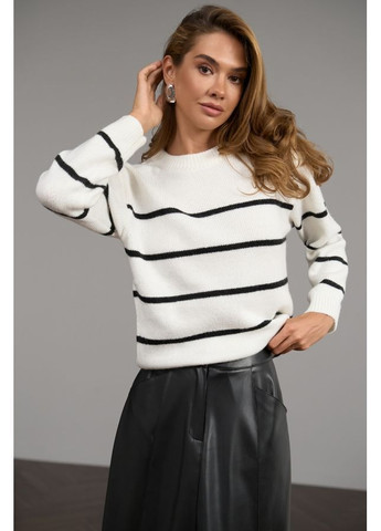 Чорно-білий джемпер 2786 білий з чорним Triko Bakh