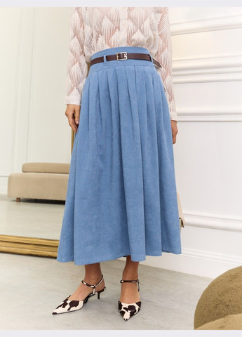 спідниця-міді блакитного кольору з поясом Dressa (324162206)