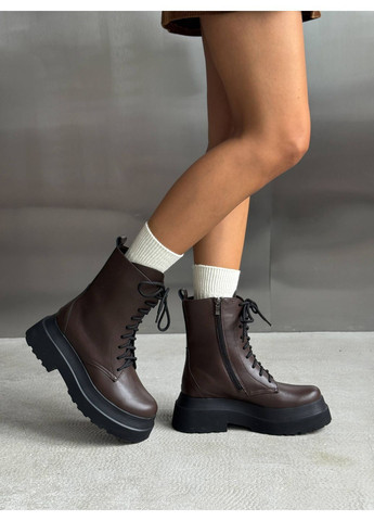 Зимние зимние кожаные берцы Helen