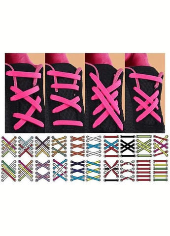 Яркие шнурки-лентяйки для кроссовок салатовые без завязок No Brand (315048603)