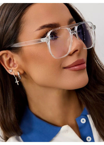 Солнцезащитные очки авиатор Pilot имиджевые прозрачные No Brand (315069899)