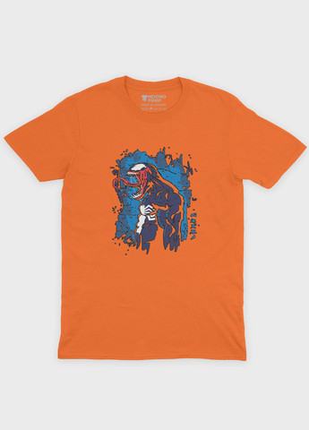 Оранжевая демисезонная футболка для мальчика с принтом супервора - веном (ts001-1-ora-006-013-014-b) Modno