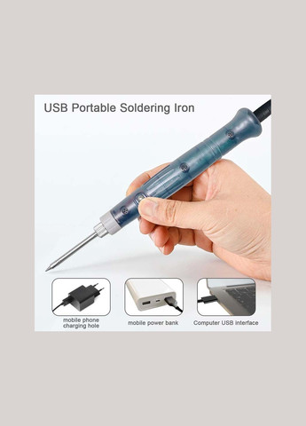 Паяльник BT-8U портативний з підставкою, живлення USB 5V, 8W, 350 - 450°C No Brand (322567945)