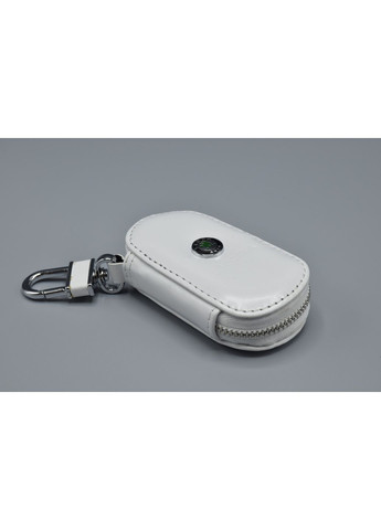 Ключниця, шкіряна автоключниця з логотипом ШКОДА (біла 22016) Skoda (360949190)