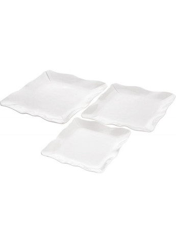 Тарелки квадратные white city волна, набор 2 фарфоровые тарелки Bona (282584928)