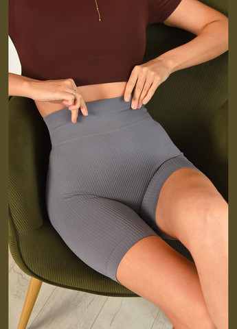 Велосипедки женские push-up однотонные серого цвета Let's Shop (345569465)