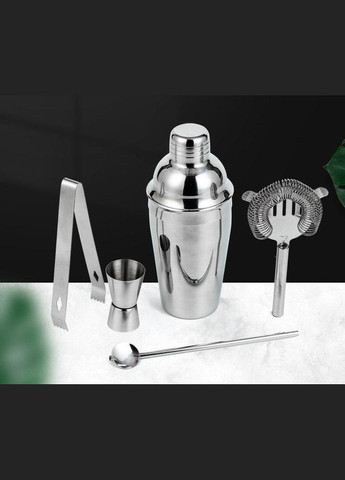 Набір для бару для приготування коктейлів 550 мл 5 предметів Сріблястий (С051366) ТМ (342122378)