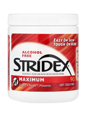 Single-Step, контроль акне, максимальна дія, без спирту, 90 м’яких подушечок Stridex (347600374)