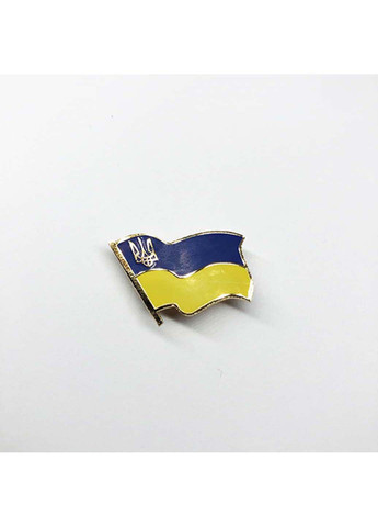 Значок Флаг Украины с трезубцем 21х17 мм Dobroznak (292338367)