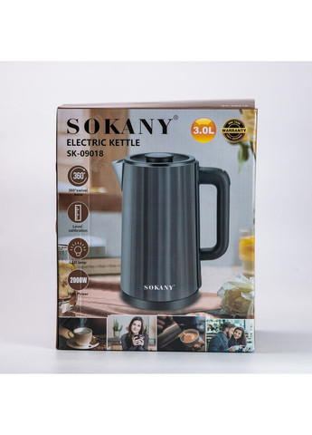Электрочайник SK-09018 3 литра Серый Sokany (370974557)