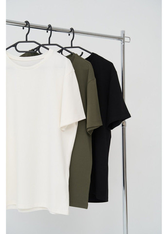 Комбинированная набор футболок мужских cotton basic 3 шт (молочная, хаки, черная) Handy Wear