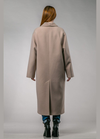 Бежевое демисезонное Светлое кашемировое пальто-кимоно демисезонное оверсайз CHICLY