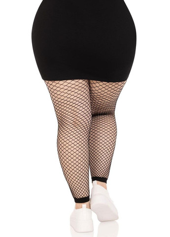 Колготки без стопы Leg Avenue Industrial Net footless tights, 1X/2X, черные, в сетку No Brand (305204968)