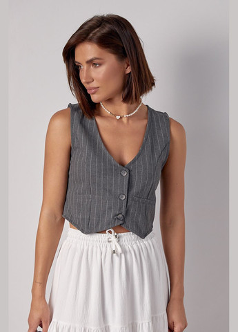 Короткий жіночий жилет у смужку на гудзиках Lurex (297682534)
