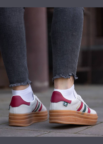 Серые всесезонные кроссовки Vakko Adidas Gazelle Bold Maple Leaf