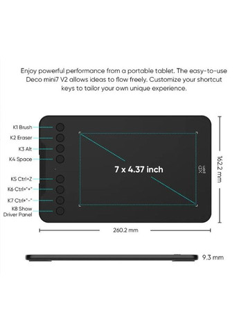 Графический планшет Deco XP-Pen Mini 7 V2 (324622339)