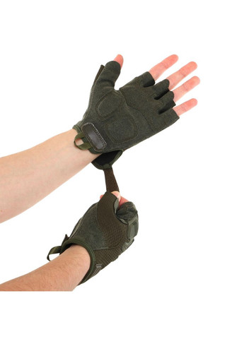 Рукавички тактичні з відкритими пальцями (PL, шкірозамінник, р-р, Оливковий) (BC-8808_Оливковий_M) SP-Sport (354703334)