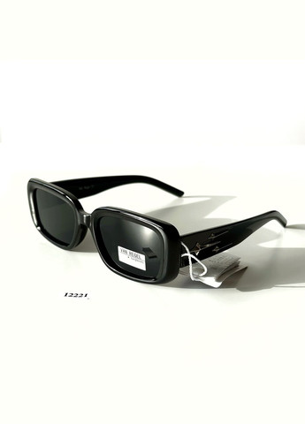 Прямоугольные черные женские солнцезащитные очки, широкая скобка. No Brand (302490917)