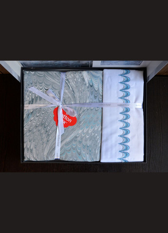 Комплект постільної білизни Elite Saten 200×220 Stilla Mavi Cotton Box (318381730)