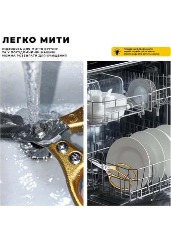 Кухонні багатофункціональні ножиці з неіржаючої сталі (рибочистка, горіхокол, відкривачка, оброблення м'яса) Kitchen Master (368877930)