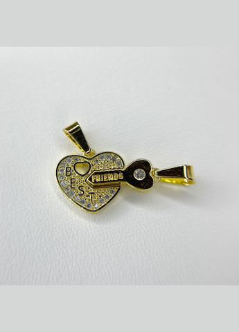 Ювелирная бижутерия сплав Кулон гипоаллергенный подвеска сердце 12,2 x 13.2 мм и ключ 13.5 x 6 мм K18025 Finding (328943328)