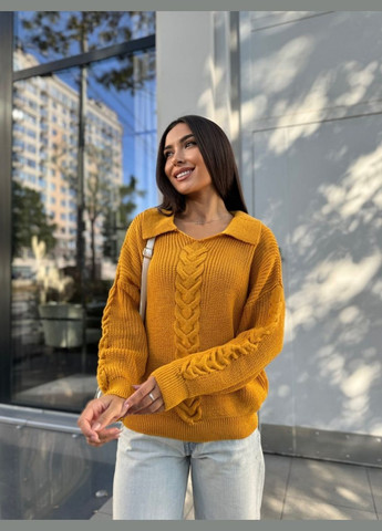 Гірчичний демісезонний пуловер Pawa