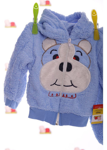 Блакитний зимній костюм з довгим рукавом для хлопчика трава з блакитним песиком 68 см (26215) BABYKROHA