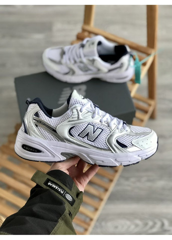 Белые демисезонные кроссовки мужские new balance 530 white silver navy mr530sg No Brand