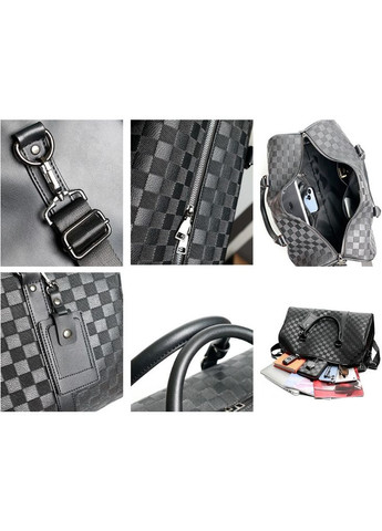 Большая городская сумка вместительная женская и мужская дорожная сумка черная Eton (322284081)