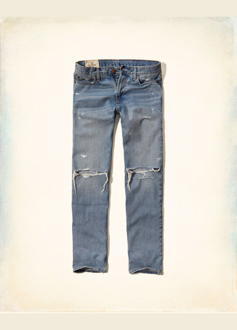 Светло-синие демисезонные джинсы classic straight hc6590m Hollister