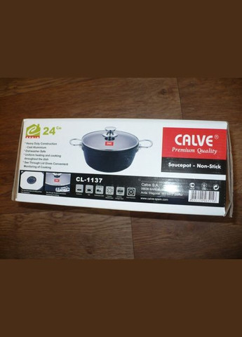 Кастрюля с антипригарным покрытием и крышкой 24 см, 5 л (CL-1137) Calve (334007601)