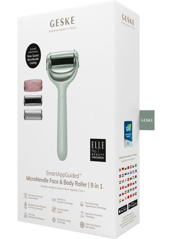 Ролер для голкової мезотерапії обличчя та тіла MicroNeedle Face&Body Roller 9в1 green GESKE (341526189)