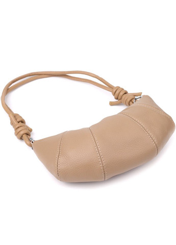 Стильна жіноча напівкругла сумка з натуральної шкіри 22933 Бежевий Vintage (349442758)