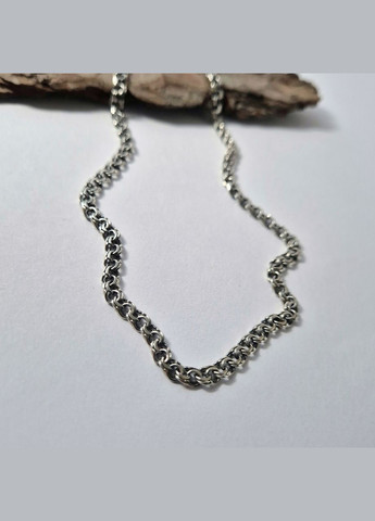 Срібний чорнений ланцюжок ланцюг Бісмарк Плоский см срібло 925 проби Чорнений 12.21г 6015 No Brand (307172947)