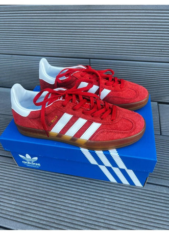 КРОССОВКИ ЖЕНСКИЕ ADIDAS GAZELLE RED АДИДАС ГАЗЕЛЬ No Brand белые демисезоны (367172919)