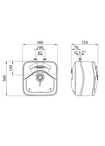Водонагреватель Andris Rs 15U/3 с мокрым ТЭНом 3100634 ARISTON (340276372)