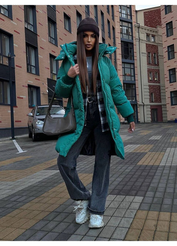 Зеленый демисезонный Пуховик Style Point