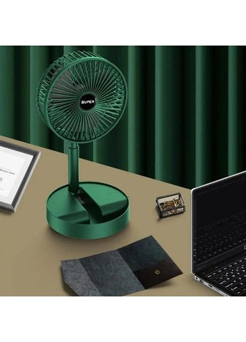 Вентилятор тришвидкісний складаний USB з обертанням на 180° і підставкою для телефона Green No Brand (365721911)