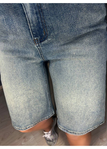 Шорты женские джинсовые 560-88 бермуды с резинкой на талии голубые Allure (336491710)