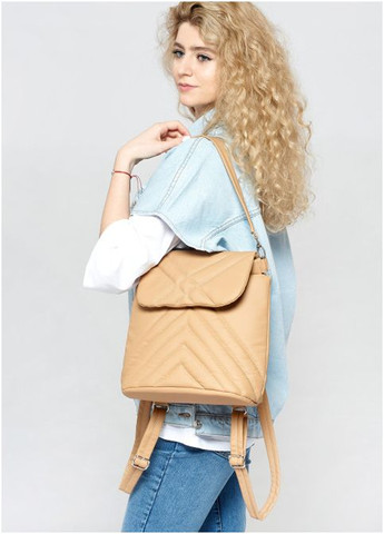 Сумка рюкзак з екошкіри 11л під формат А5 Loft 0SS Бежевий Sambag (301871958)