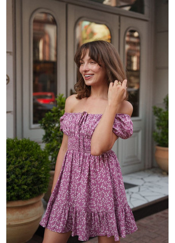 Темно-рожева сукня на підкладці лада Sarko з квітковим принтом